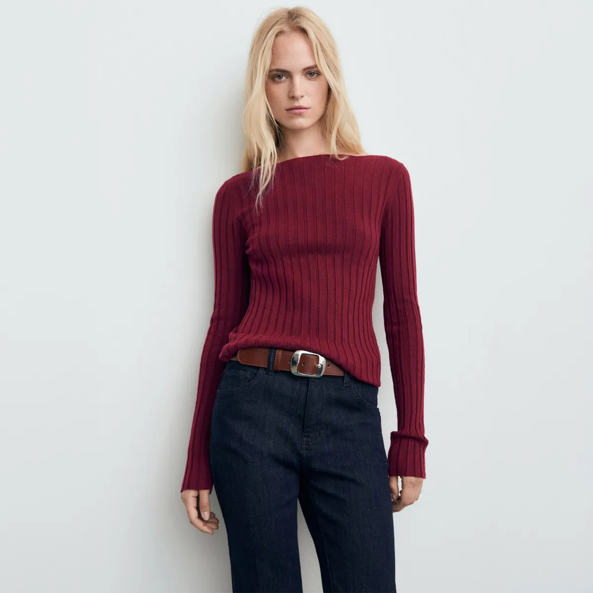 MANGO - Sweater Canalé Cuello Barco Mujer Mango