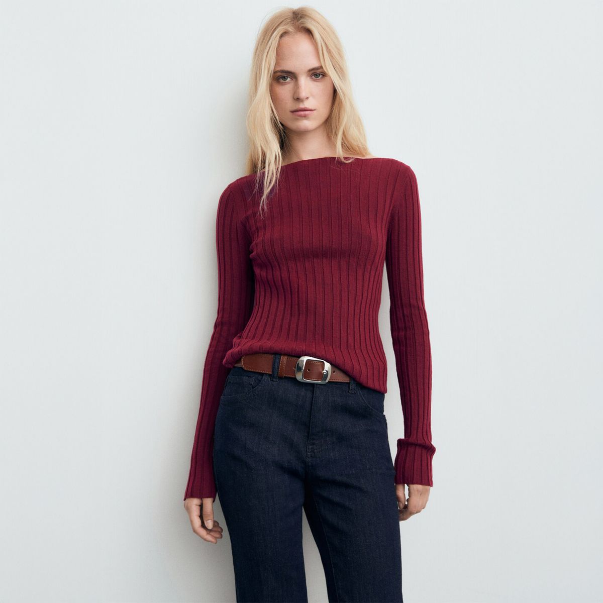 MANGO - Sweater Canalé Cuello Barco Mujer Mango