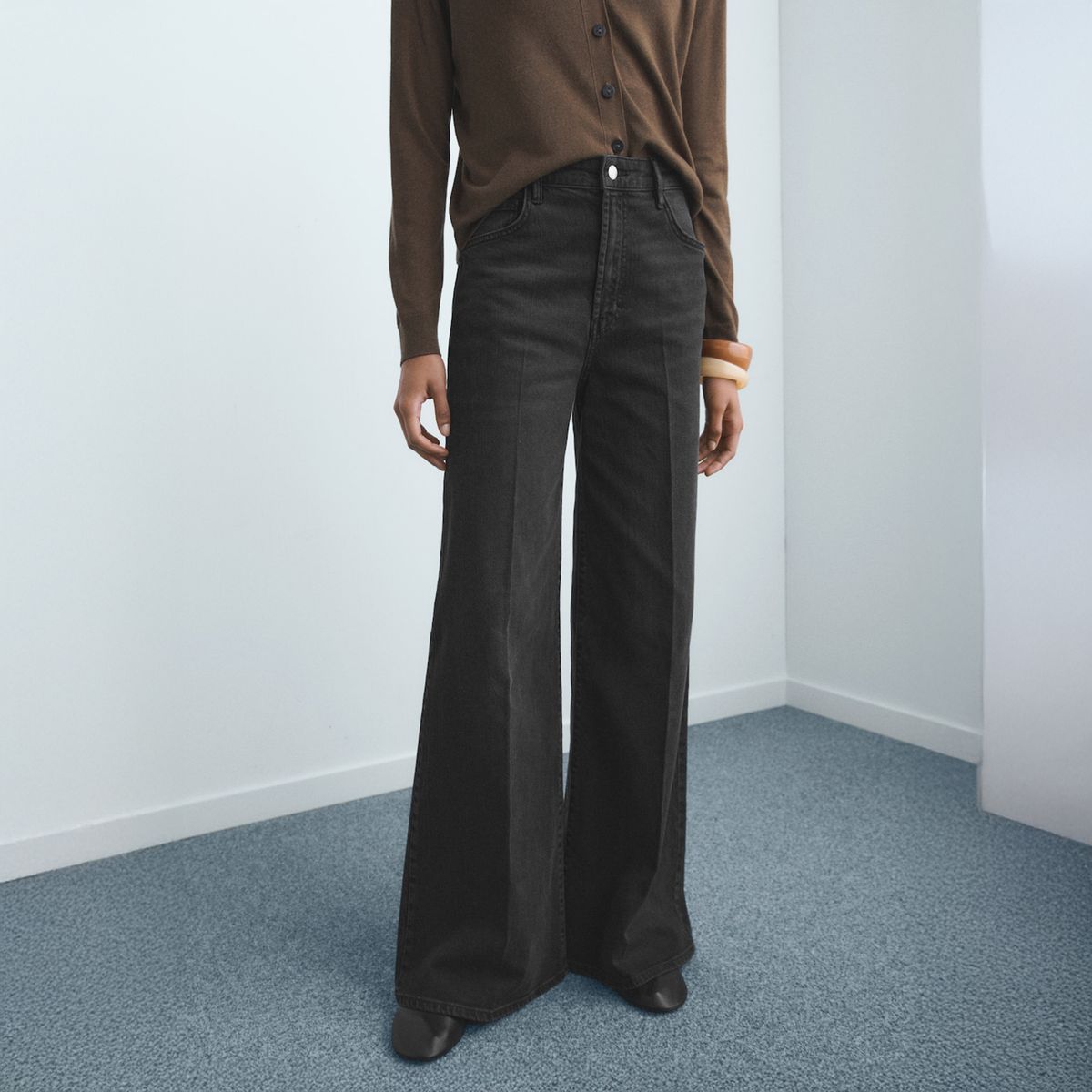 MANGO - Jeans Wide Leg Tiro Alto Mujer Mango