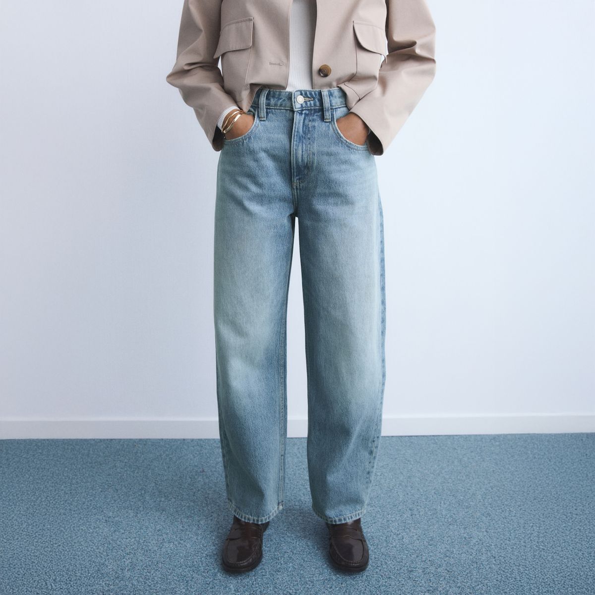 MANGO - Jeans Balloon Tiro Alto Mujer Mango