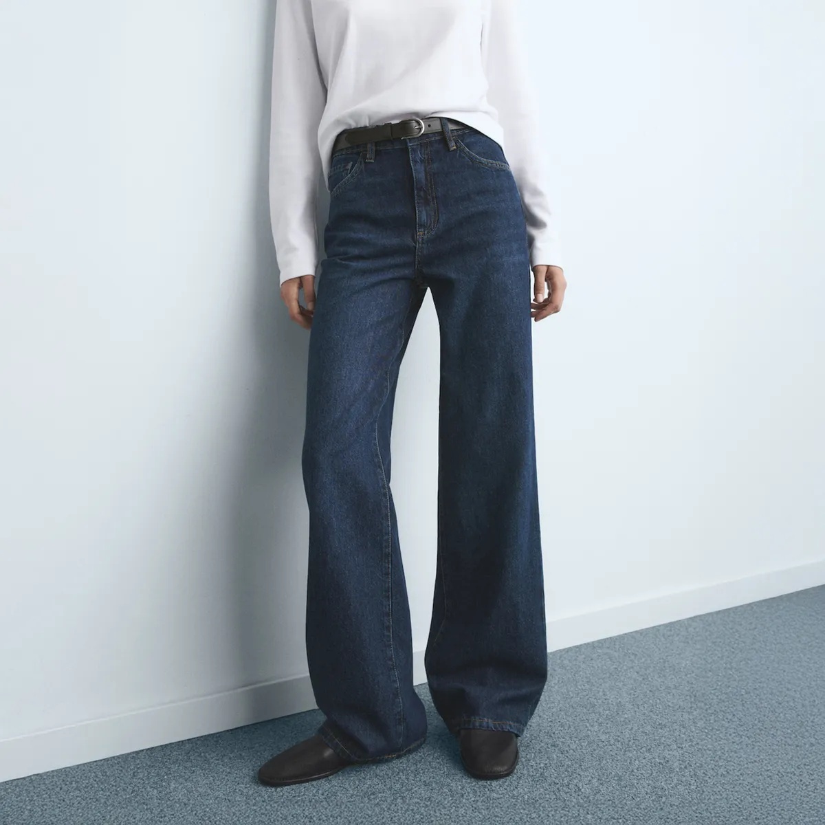 MANGO - Jeans Wide Leg Tiro Alto Mujer Mango