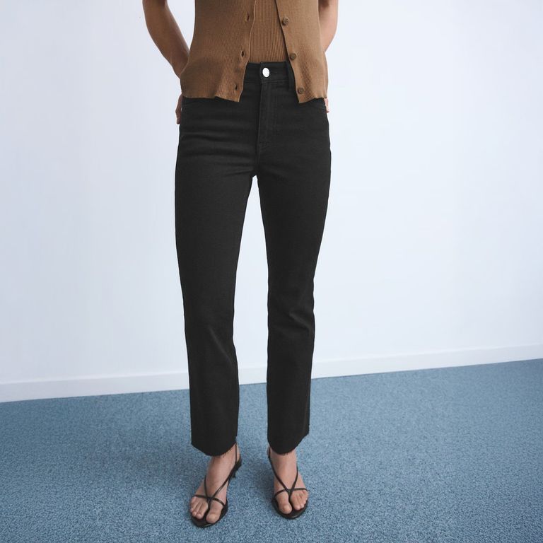 Jeans Sienna Flare Crop Tiro Medio Mujer