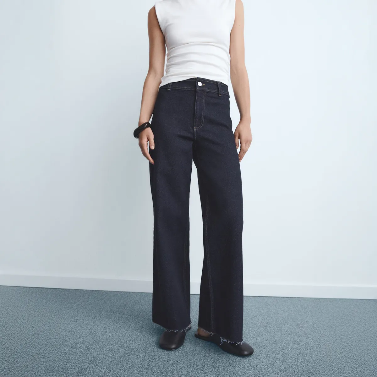 MANGO - Jeans Catherin Culotte Tiro Alto Mujer Mango