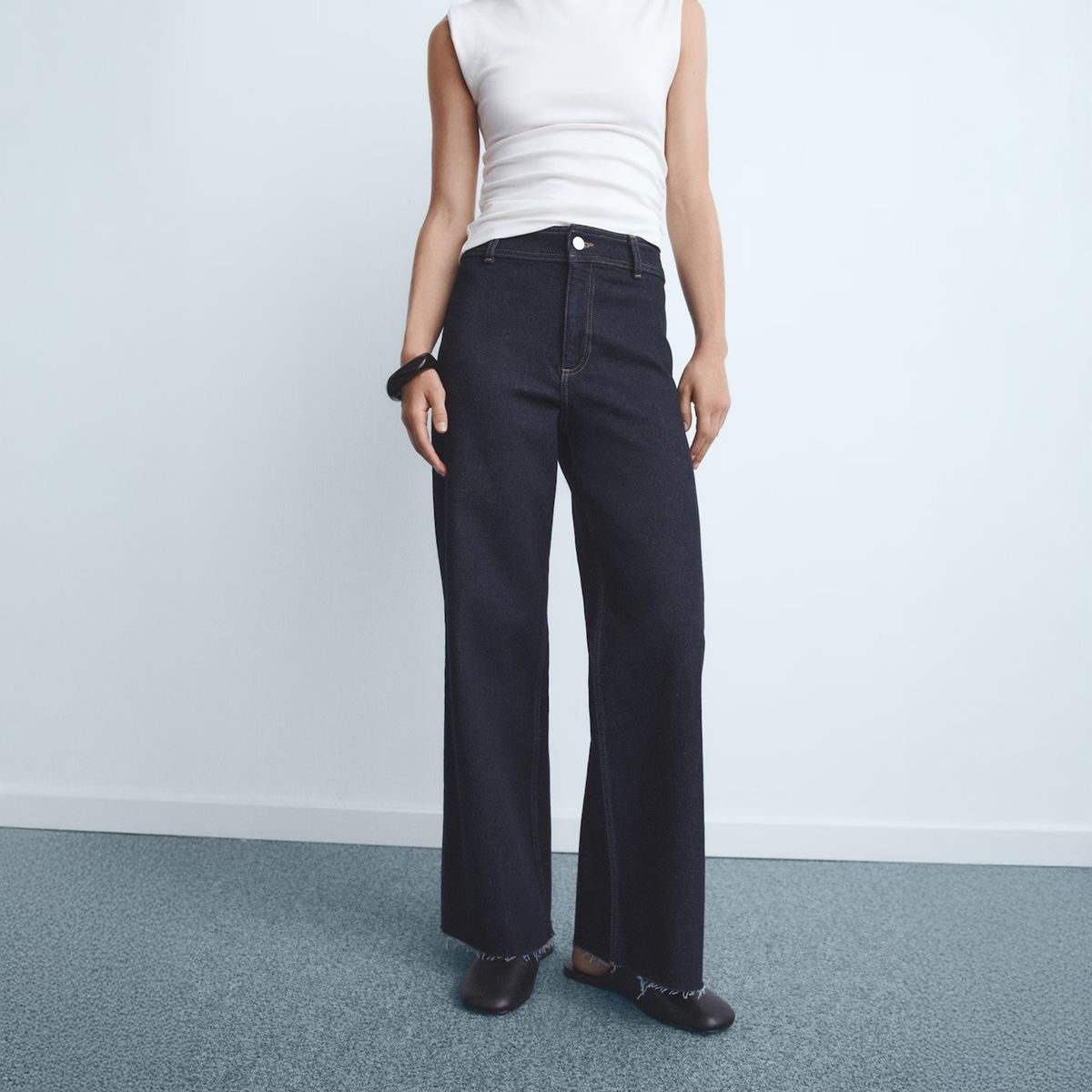 MANGO - Jeans Catherin Culotte Tiro Alto Mujer Mango