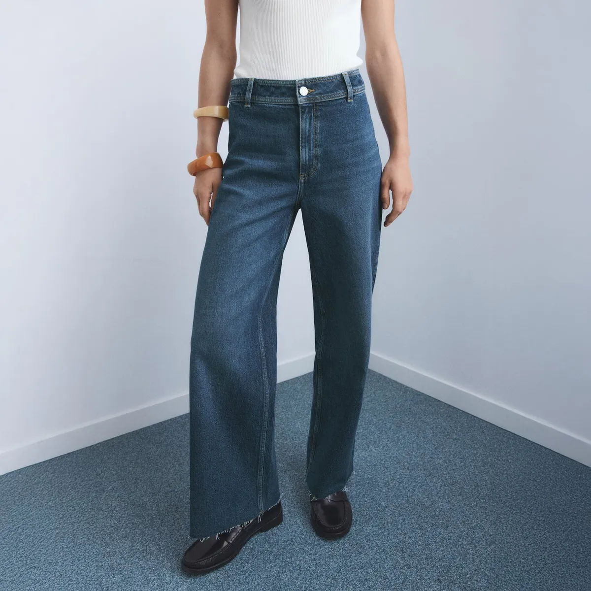 MANGO - Jeans Culotte Tiro Alto Mujer Mango