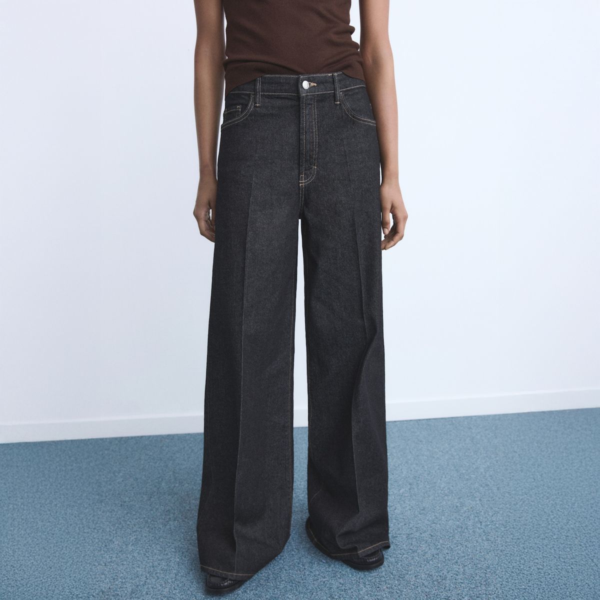 MANGO - Jeans Wide Leg Tiro Alto Mujer Mango