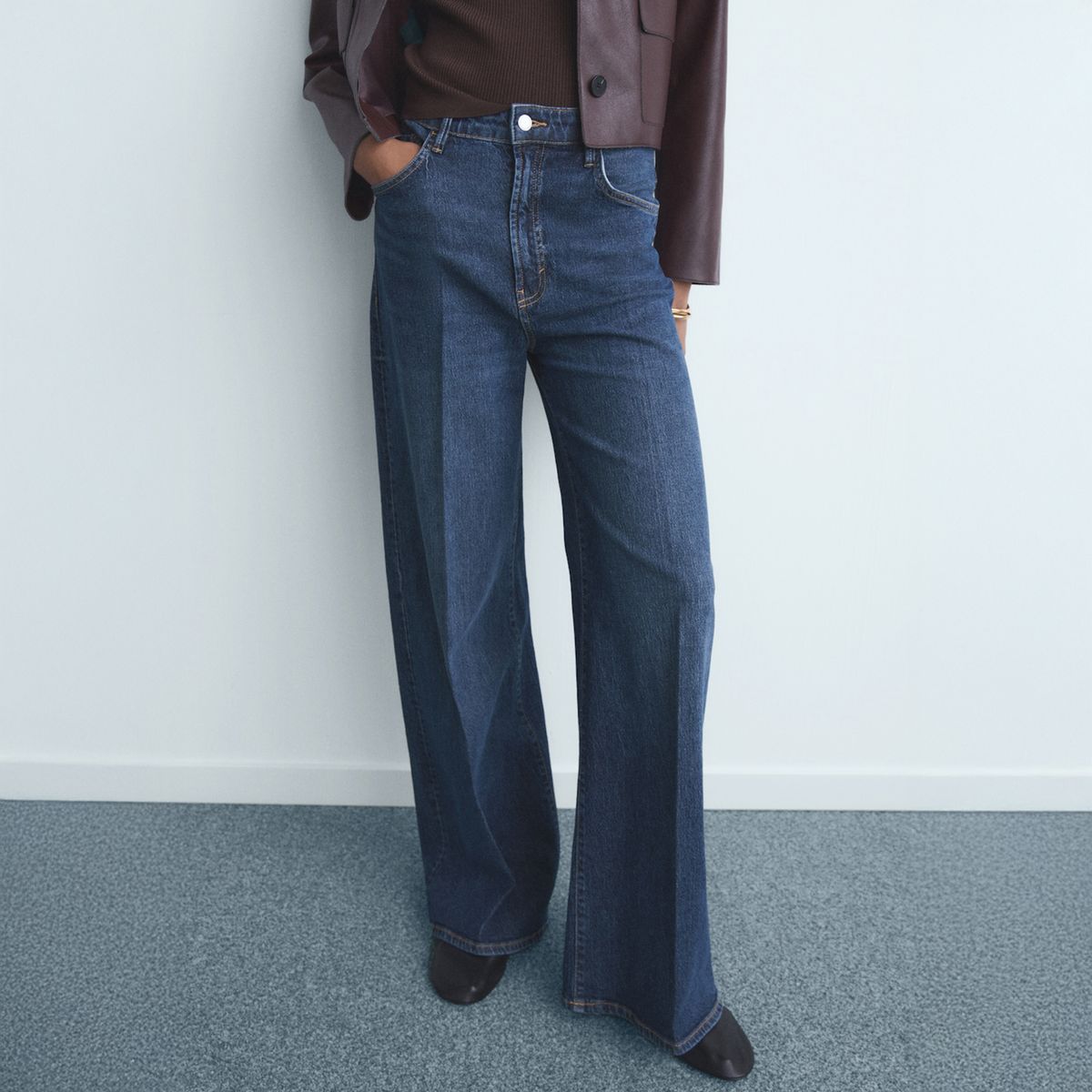 MANGO - Jeans Wide Leg Tiro Alto Mujer Mango