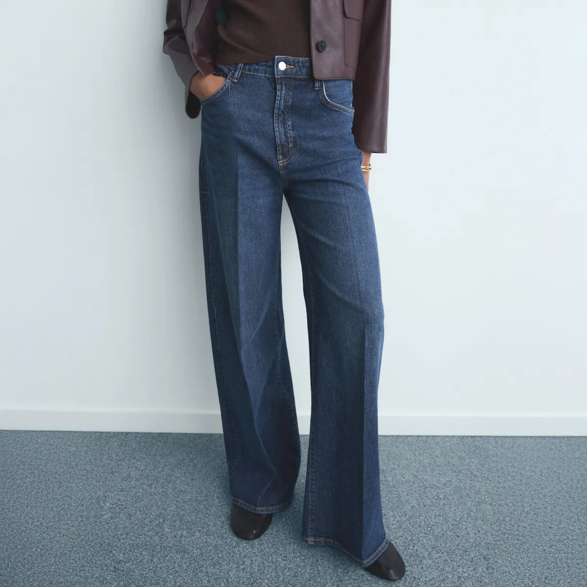 MANGO - Jeans Wide Leg Tiro Alto Mujer Mango