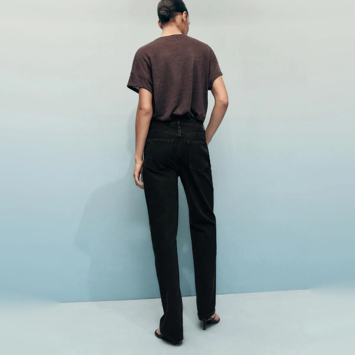 MANGO - Jeans Straight Tiro Alto Mujer Mango