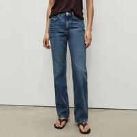 Jeans Straight Tiro Alto Mujer