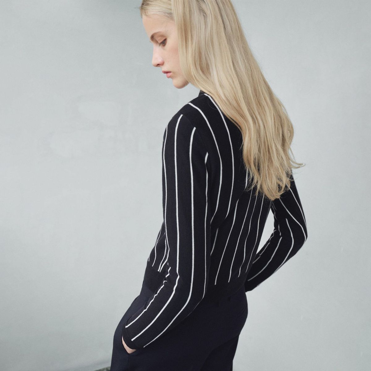 MANGO - Sweater Rayas Cuello Polo Mujer Mango