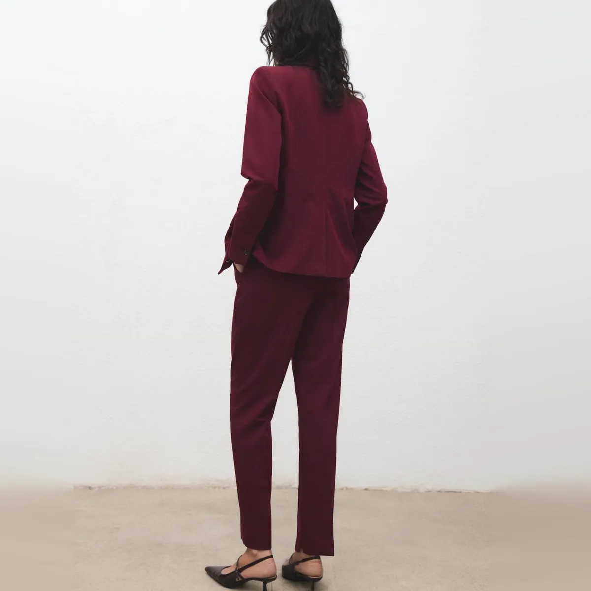 MANGO - Pantalón Recto Traje Mujer Mango