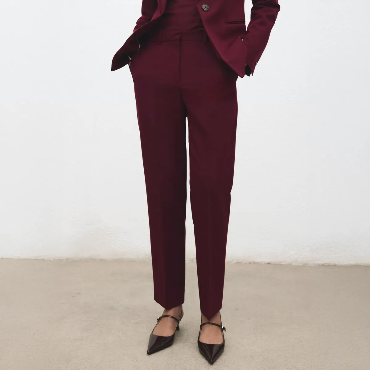 MANGO - Pantalón Recto Traje Mujer Mango