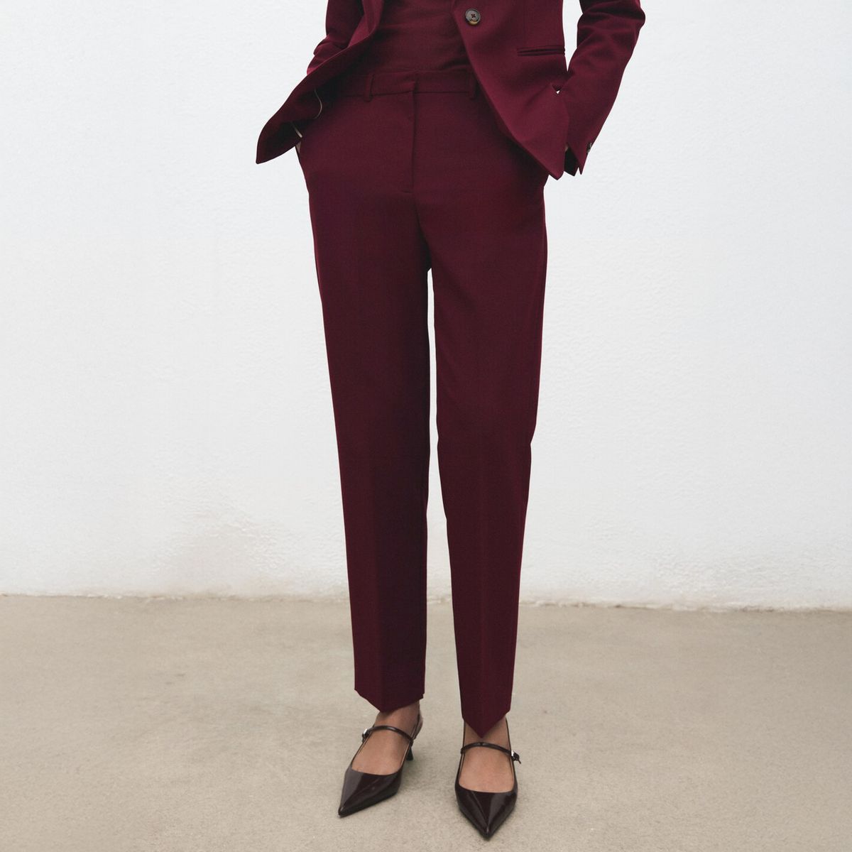 MANGO - Pantalón Recto Traje Mujer Mango