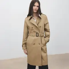 MANGO - Trench Clásico Cinturón Mujer
