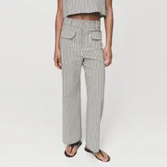 MANGO - Pantalón Rayas Bolsillos Mujer