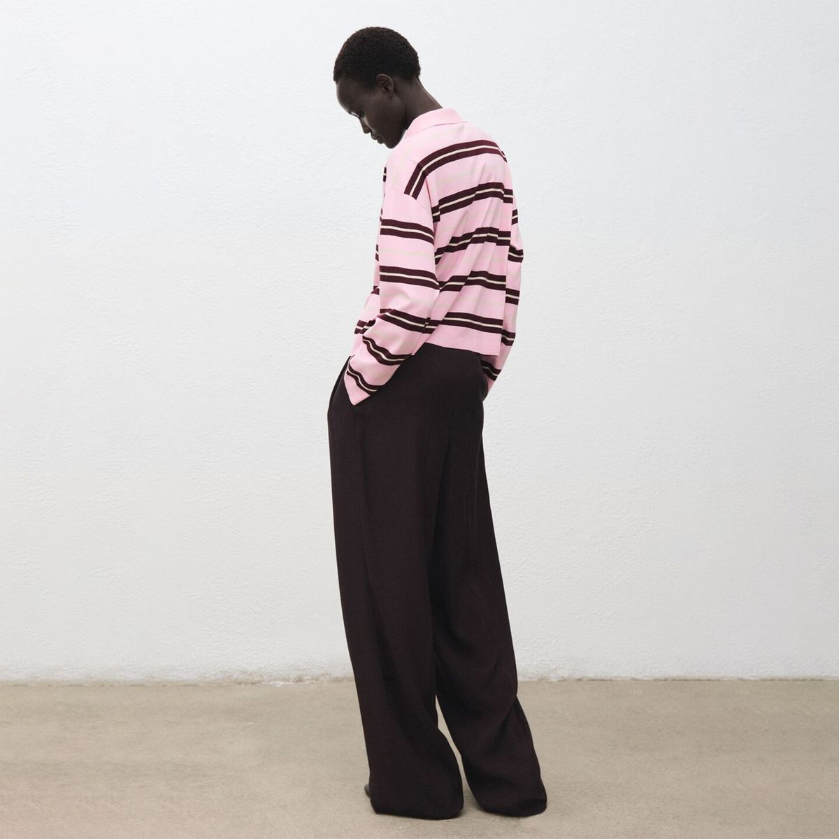 MANGO - Sweater Rayas Cuello Polo Mujer Mango