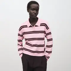MANGO - Sweater Rayas Cuello Polo Mujer