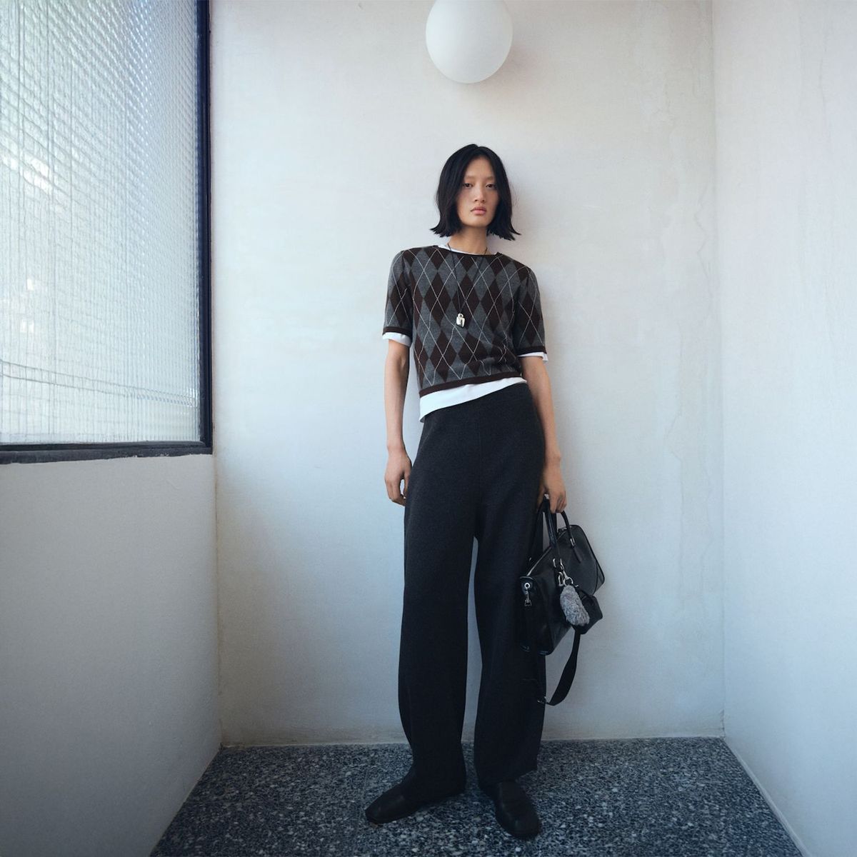 MANGO - Sweater Rombos Manga Corta Mujer Mango