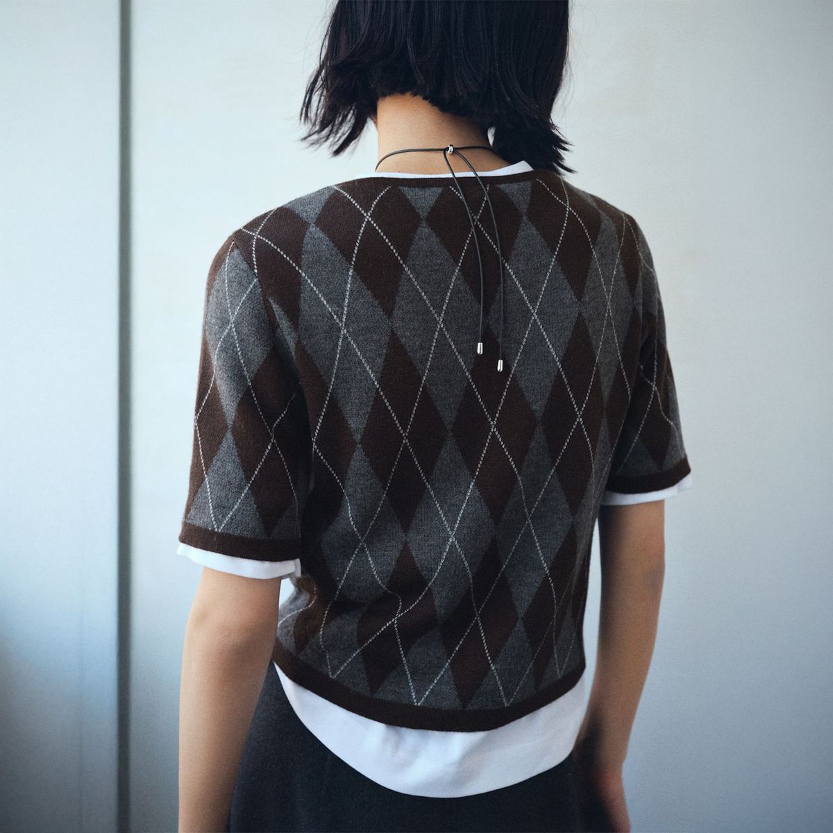 MANGO - Sweater Rombos Manga Corta Mujer Mango