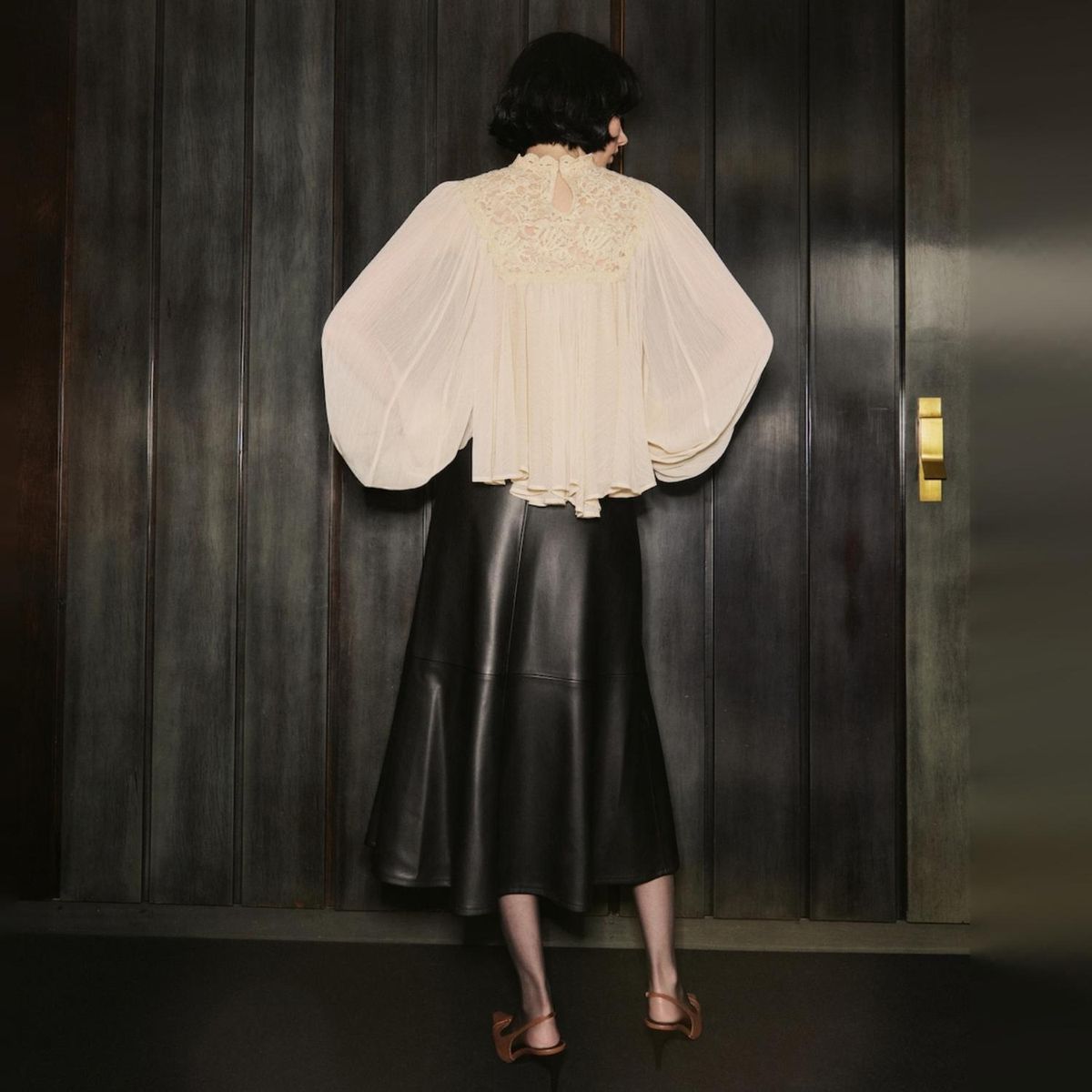 MANGO - Blusa Combinada Encaje Mujer Mango