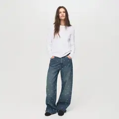 MANGO - Jeans Balloon Eyelets Mujer