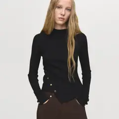 MANGO - Sweater Asimétrico Botones Mujer