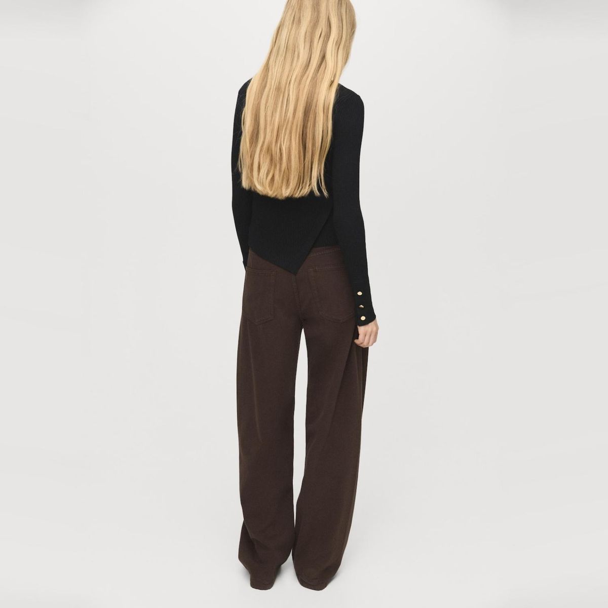 MANGO - Sweater Asimétrico Botones Mujer Mango