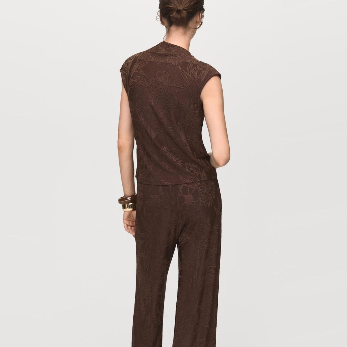 MANGO - Polera Jacquard Floral Mujer Mango