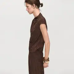 MANGO - Top Jacquard Floral Mujer