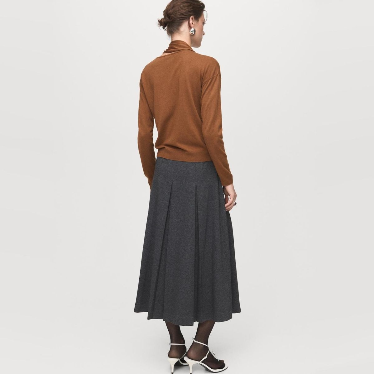 MANGO - Sweater Punto Fino Fular Mujer Mango