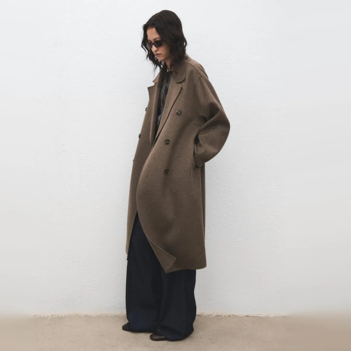 MANGO - Abrigo Lana Handmade Oversize Mujer Mango