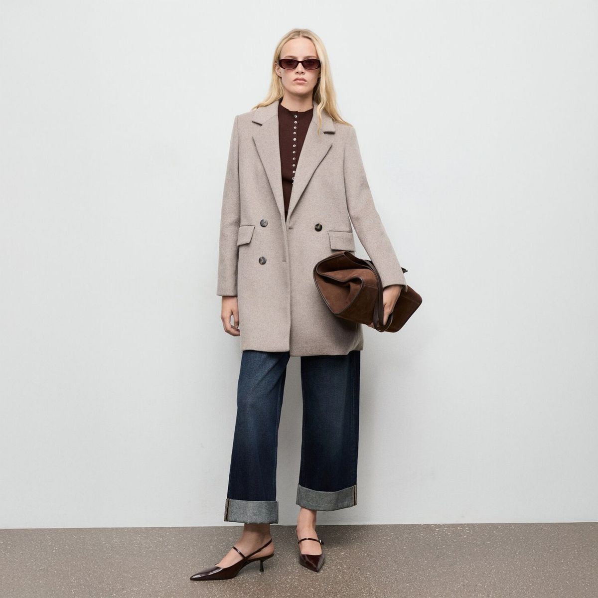 MANGO - Abrigo Lana Mujer Mango