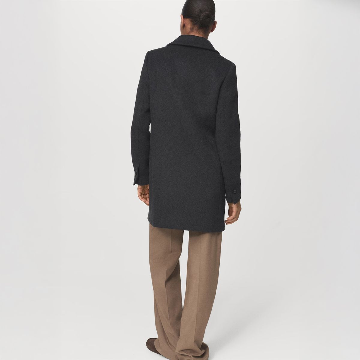 MANGO - Abrigo Lana Doble Botonadura Mujer Mango