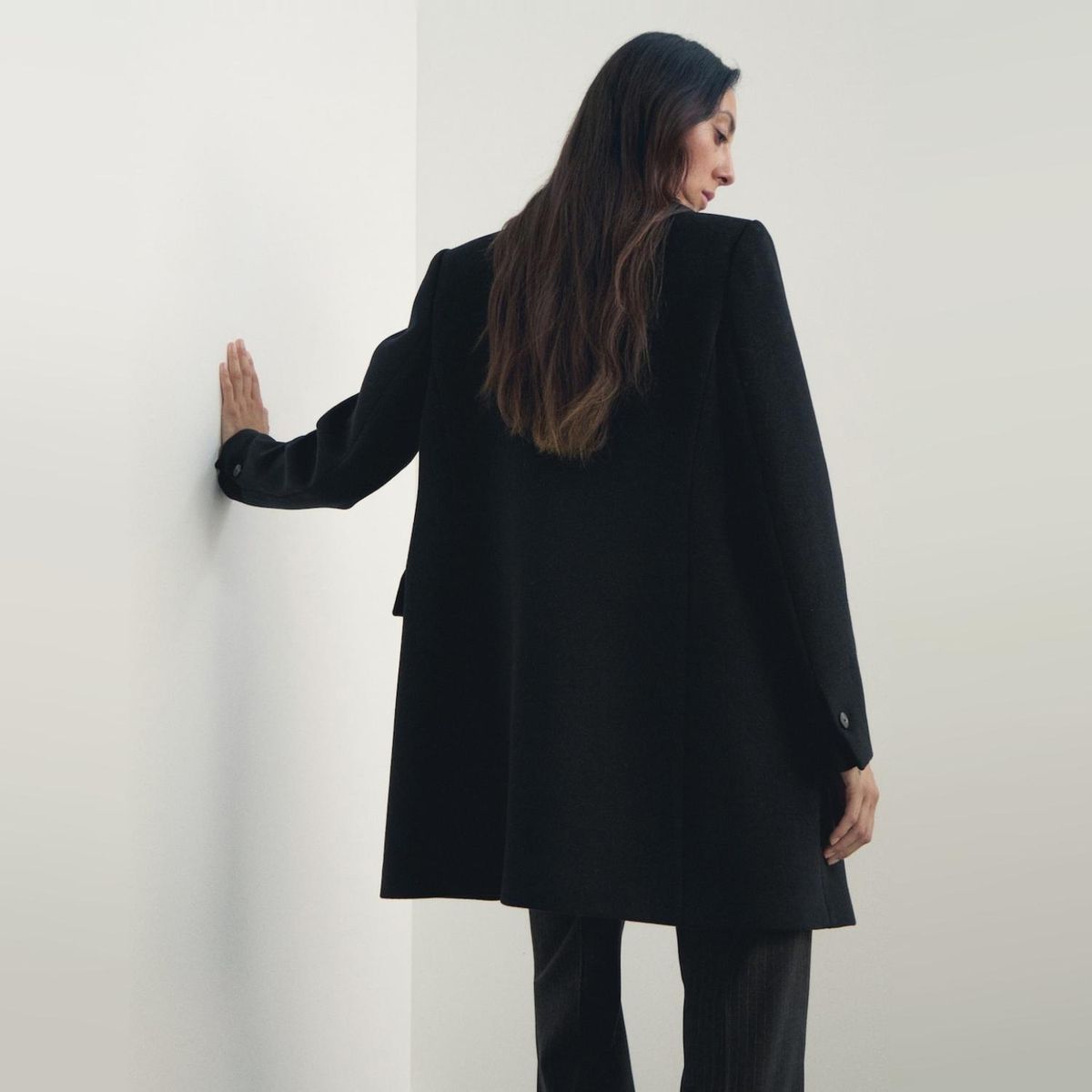 MANGO - Abrigo Lana Doble Botonadura Mujer Mango