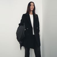 Abrigo Lana Doble Botonadura Mujer