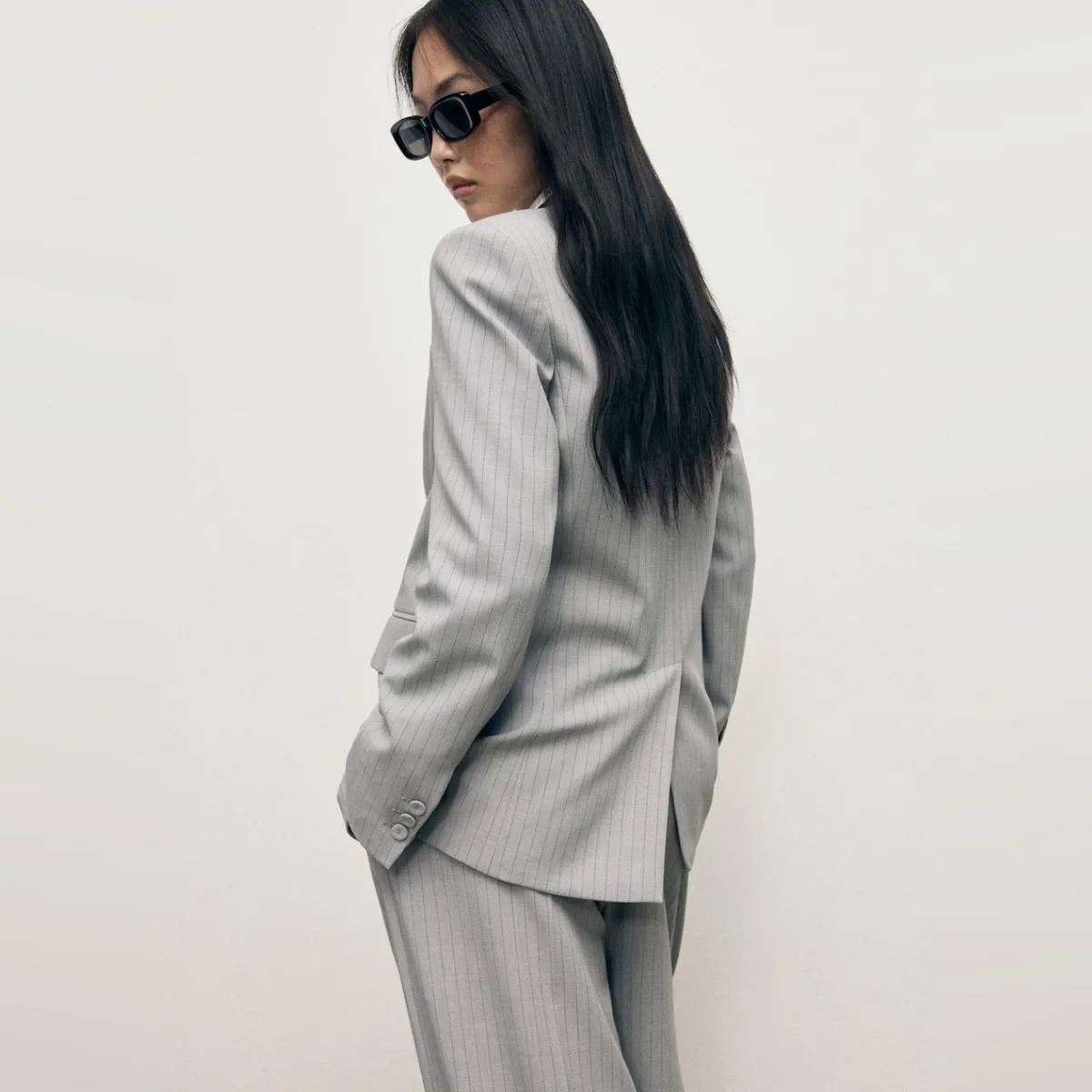 MANGO - Blazer Traje Raya Diplomática Mujer Mango