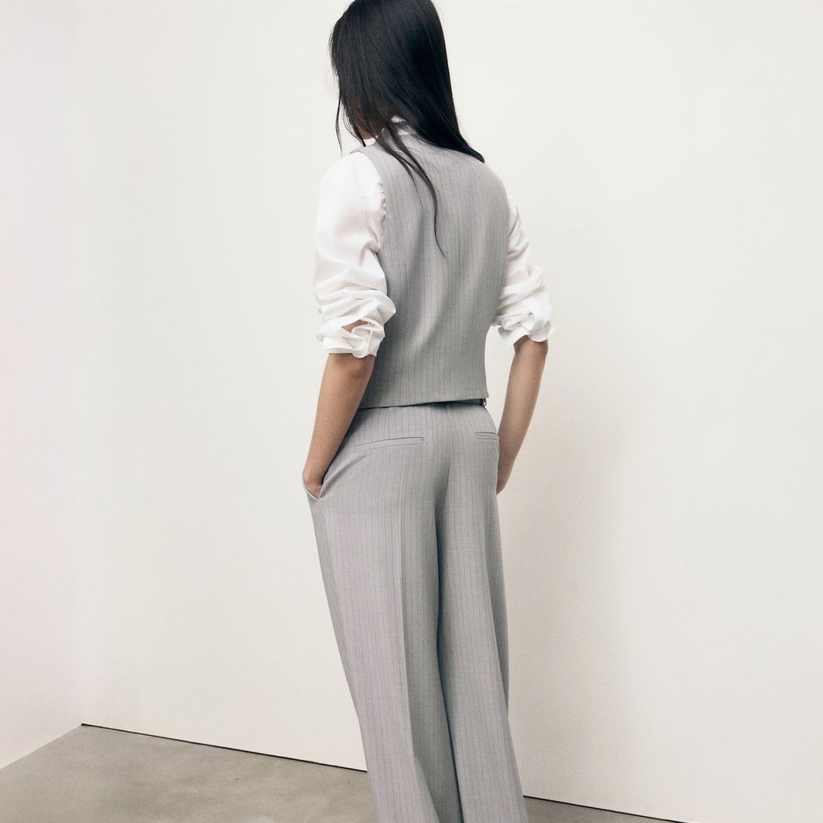 MANGO - Blazer Traje Raya Diplomática Mujer Mango