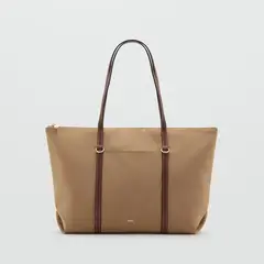 MANGO - Bolso Shopper Doble Asa Mujer