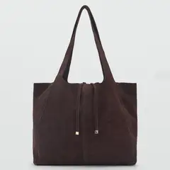 MANGO - Bolso Shopper Serraje Mujer
