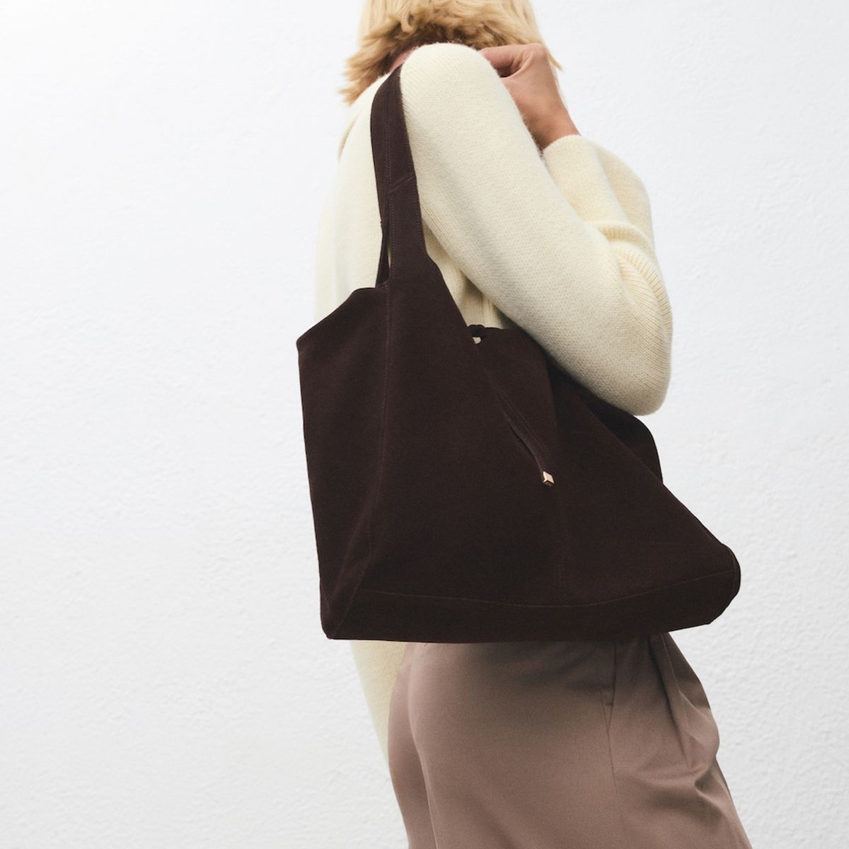 MANGO - Bolso Shopper Serraje Mujer Mango