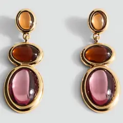 MANGO - Aros Colgantes Combinados Mujer