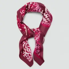 MANGO - Pañuelo Satinado Estampado Orquídea Mujer