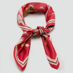MANGO - Pañuelo Satinado Floral Mujer