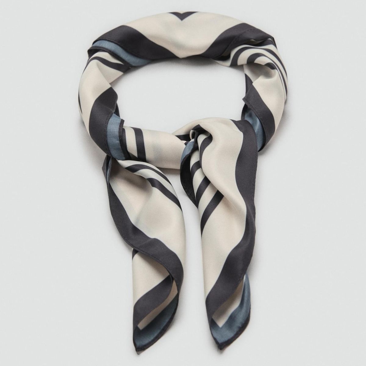 MANGO - Pañuelo Estampado Rayas Geométrico Mujer Mango