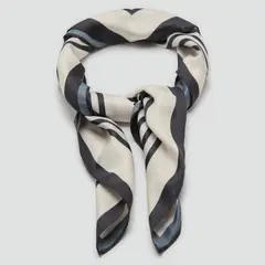 MANGO - Pañuelo Estampado Rayas Geométrico Mujer