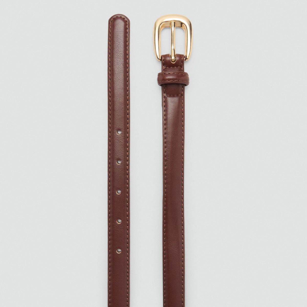 MANGO - Cinturón Fino Hebilla Metálica Mujer Mango