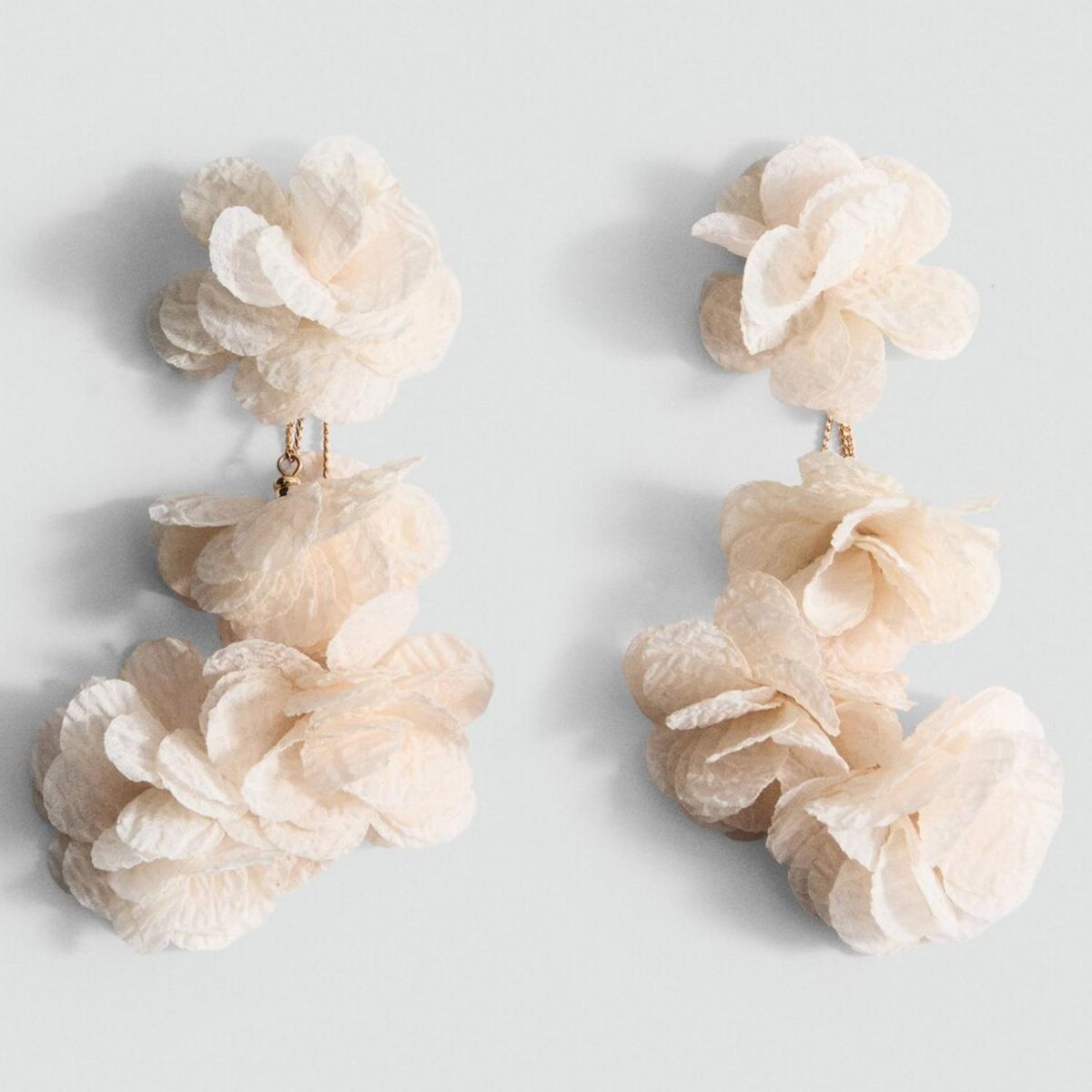 MANGO - Aros Flores Tejido Mujer Mango