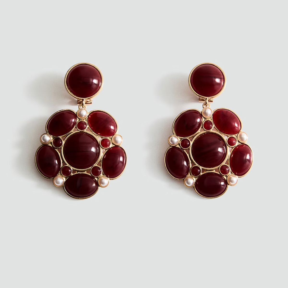MANGO - Aros Apliques Resina Mujer Mango