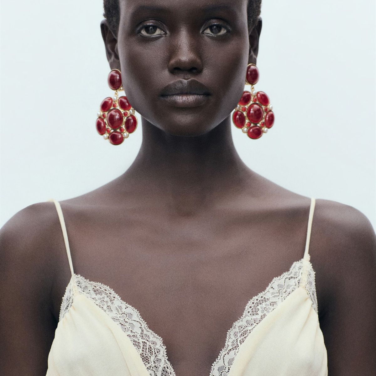 MANGO - Aros Apliques Resina Mujer Mango